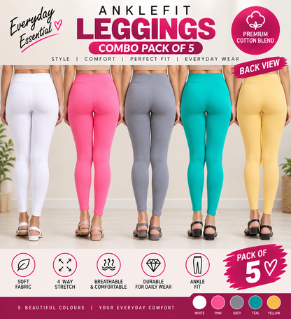 Ankle Leggings - Pack of 5 - C1