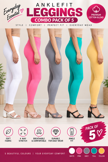 Ankle Leggings - Pack of 5 - C1