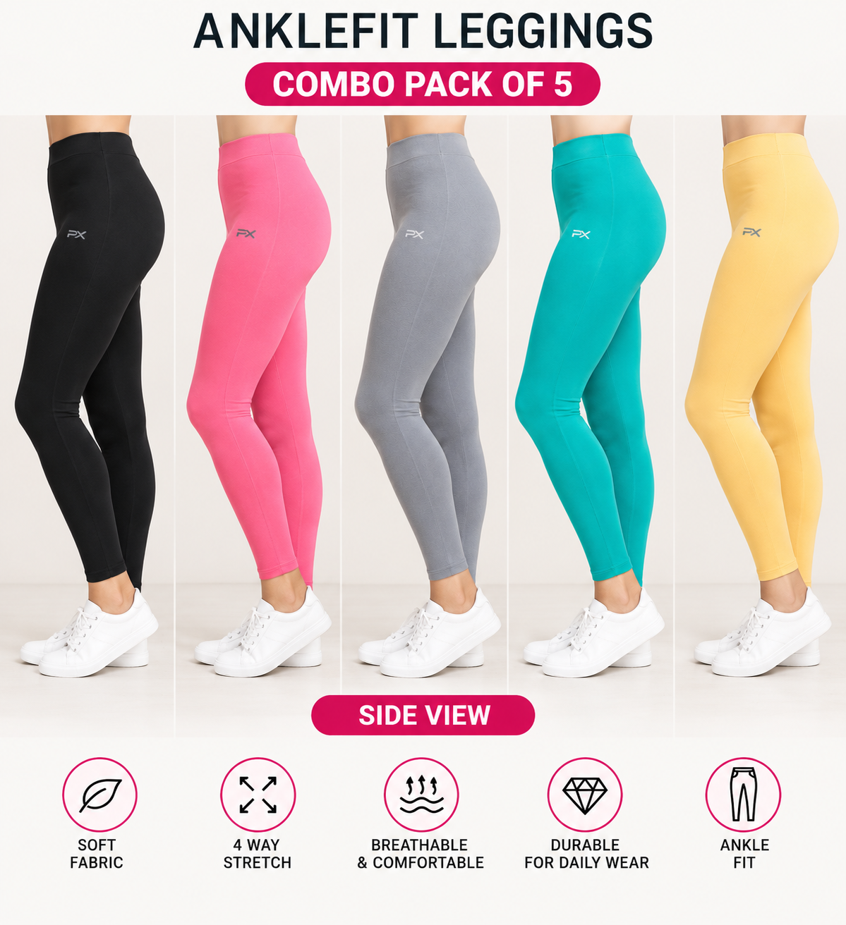 Ankle Leggings - Pack of 5 - C4