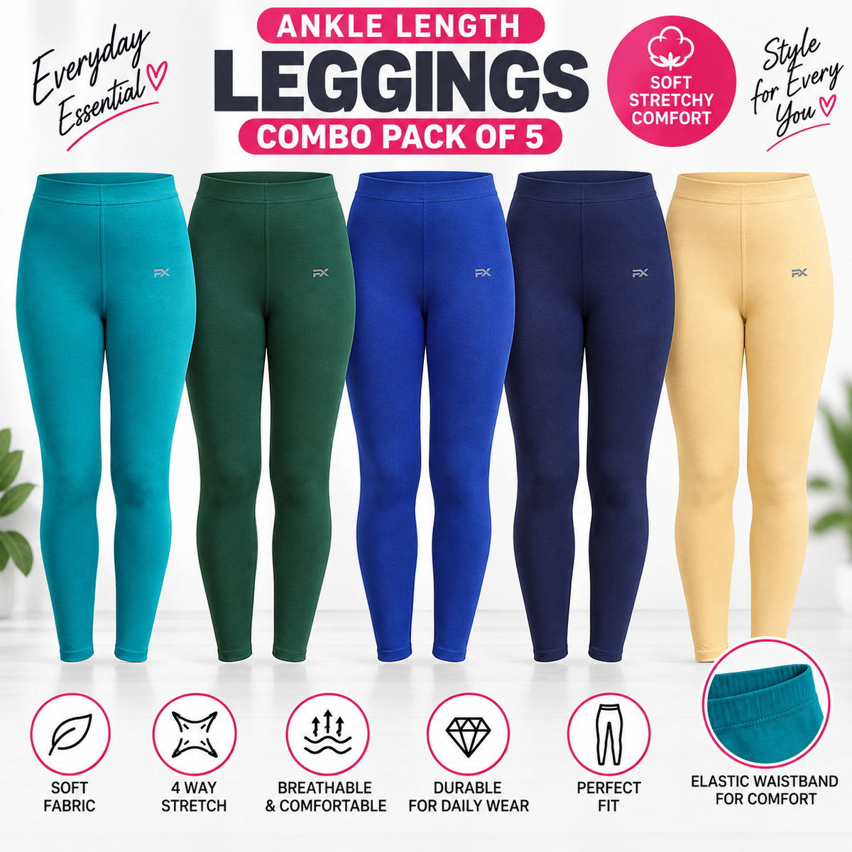 Ankle Leggings - Pack of 5 - C7