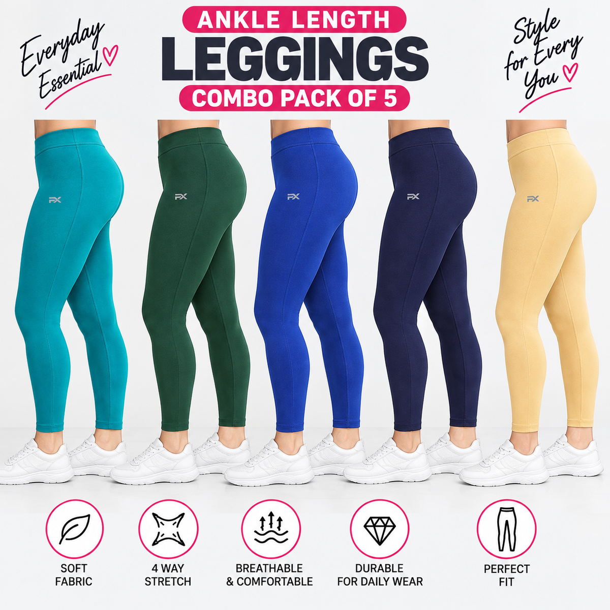Ankle Leggings - Pack of 5 - C7