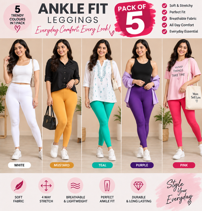 Ankle Leggings - Pack of 5 - C8