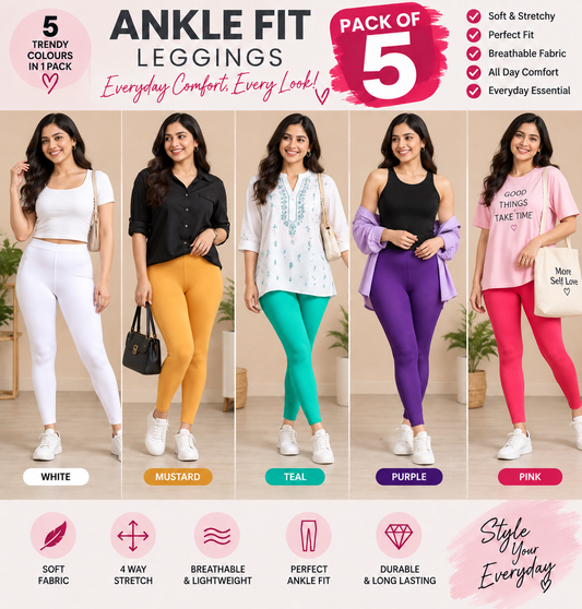Ankle Leggings - Pack of 5 - C8