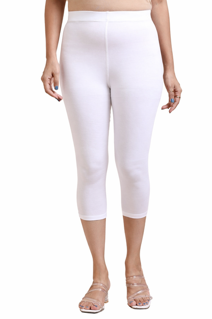 3/4 Capri Leggings – Brown, White, Black, Navy, Mustard