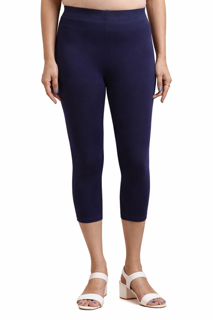 3/4 Capri Leggings – Beige,White,Black,Navy,Mustard