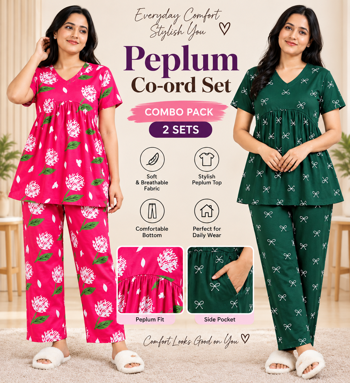 Peplum co ords pack of 2 c1