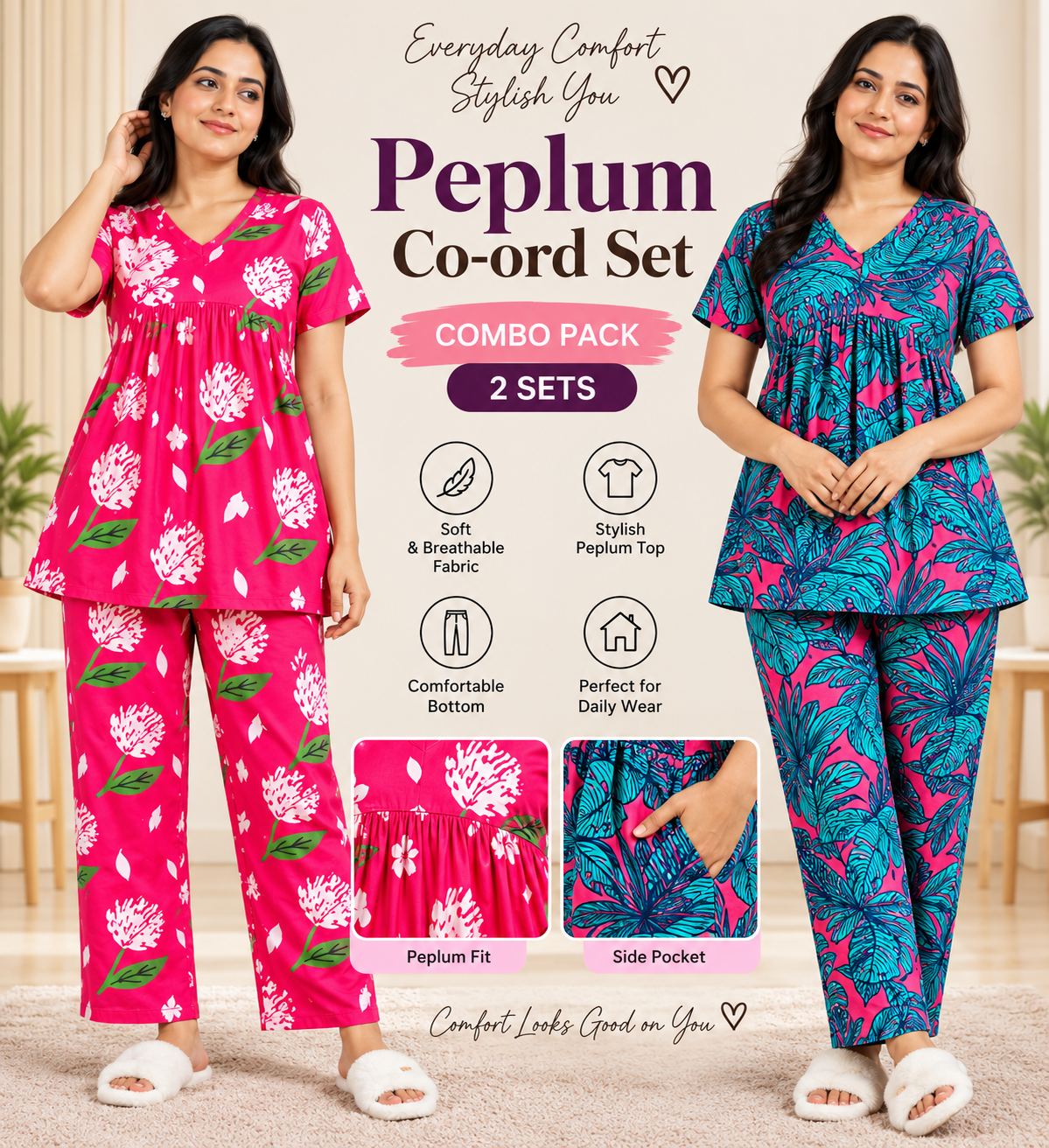 Peplum co ords pack of 2 c8